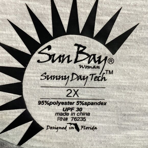 Sun Bay Womens Pineapple Tunic Asymmetrical Hemline,Size 2X,Gray and Multicolor - Picture 4 of 7